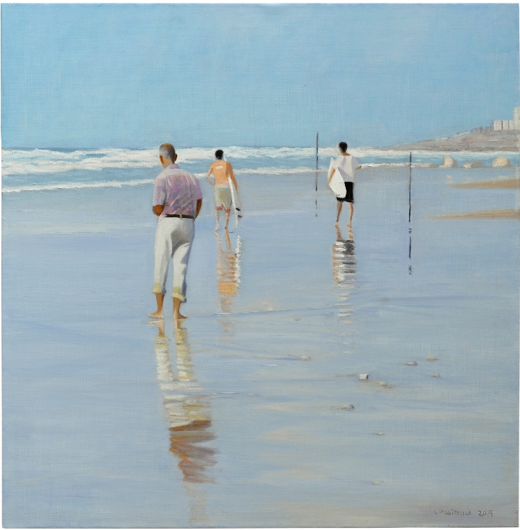 Anna Pasternak, Facing the Sea, 2009, oil painting 92x89cm 